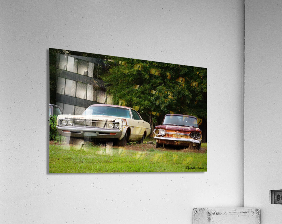 Old Cars in a Field Acrylic Print