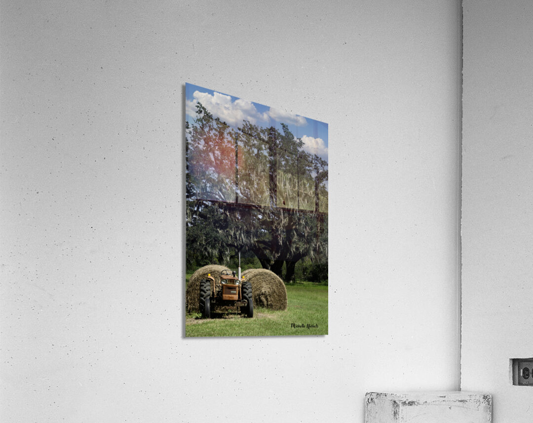 Tractor By The Hay Acrylic Print