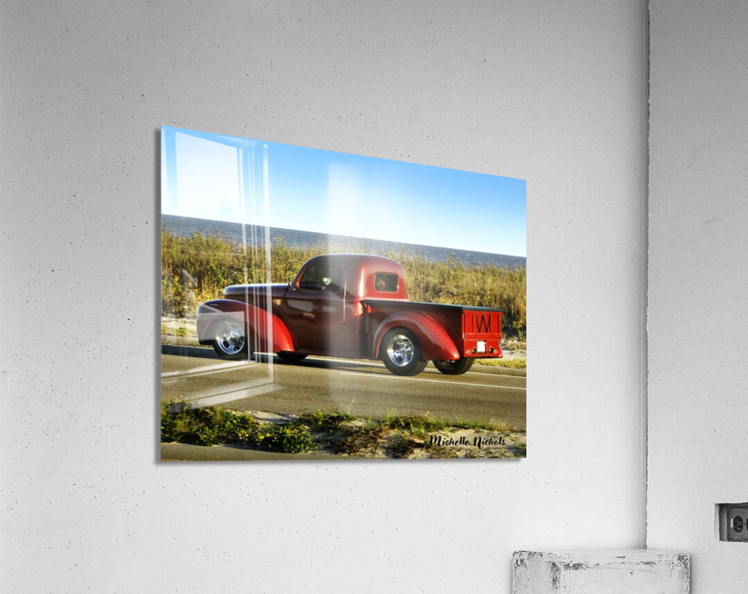 Red Cruisin  Truck Acrylic Print