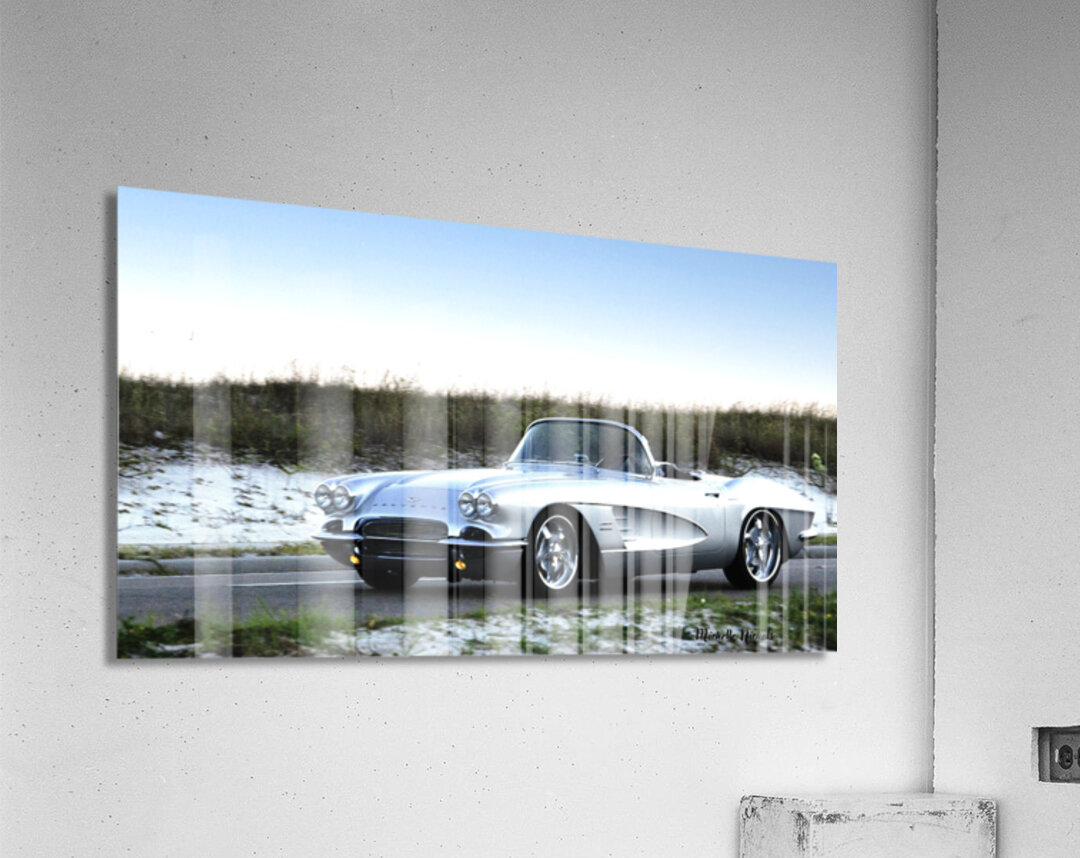 Convertible Silver Corvette Acrylic Print