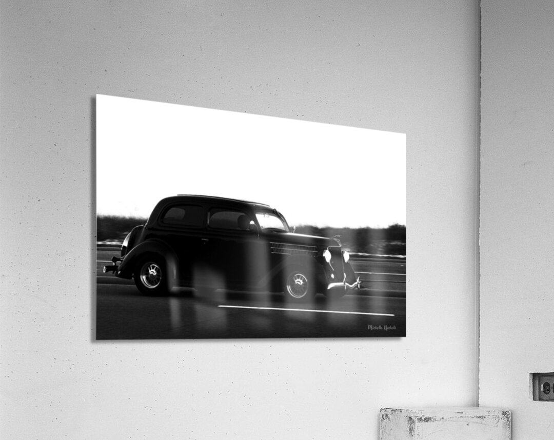 Black  White Cruisin Acrylic Print