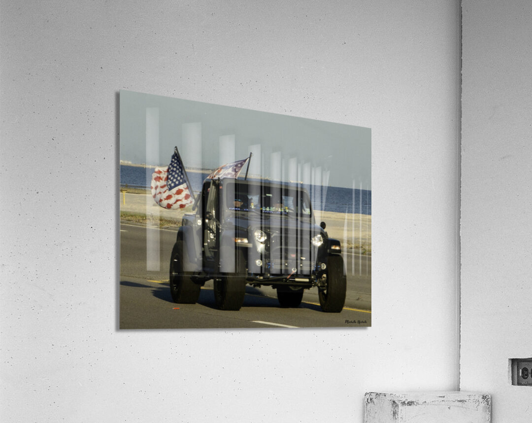 Jeep with Flags Acrylic Print
