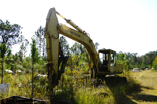 Old Rusty Excavator Print