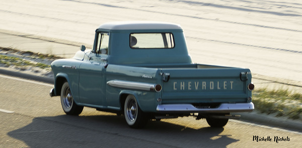 Light Blue Chevy Truck Print
