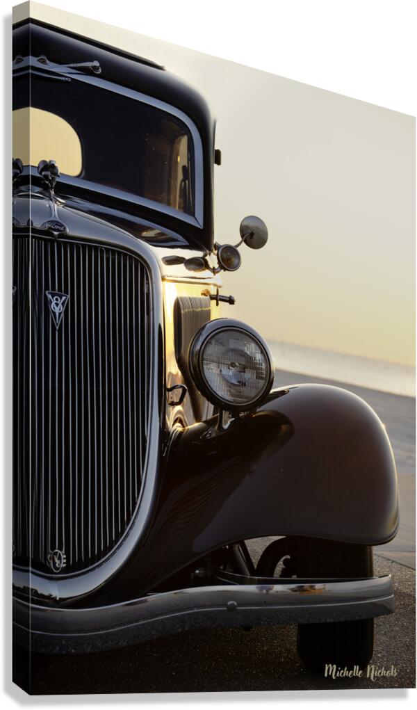 1934 Ford On The Beach Canvas Print