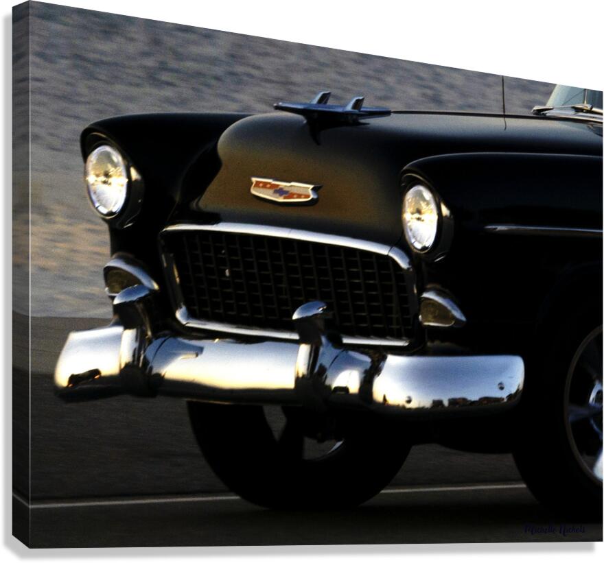 Black Chevy Front View Canvas Print