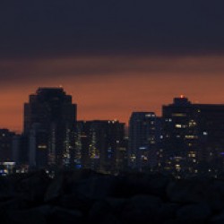 Long Beach CA Sunset Signed