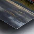 Red Mustang w Black Stripe Rear View Metal print