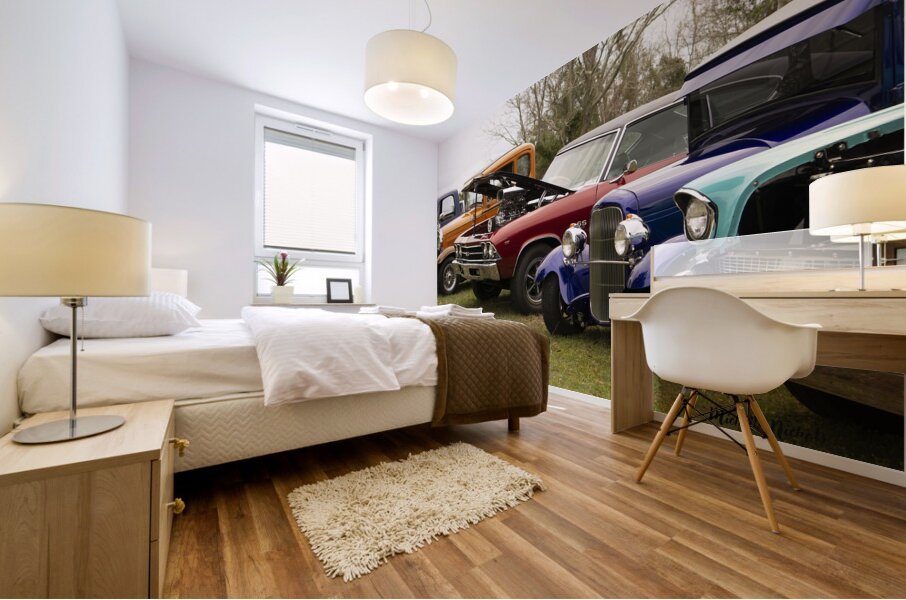 Long Beach Antique Cars Mural print