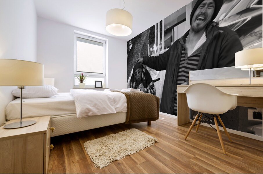 Paco and Tito BW Mural print