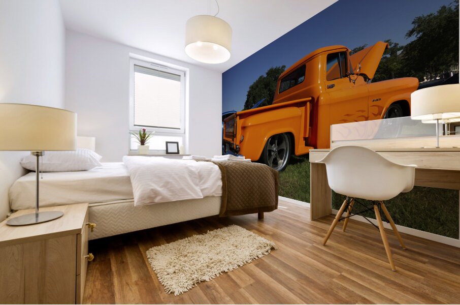 Orange Chevy Truck Mural print