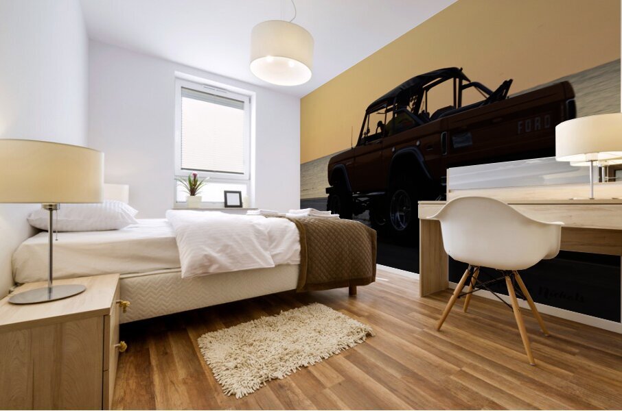 Orange Ford Bronco Mural print