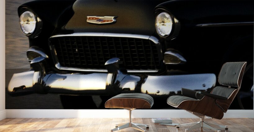 Black Chevy Front View Wall Murals