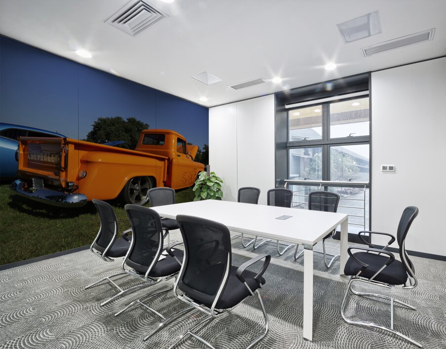Orange Chevy Truck Wall Printing