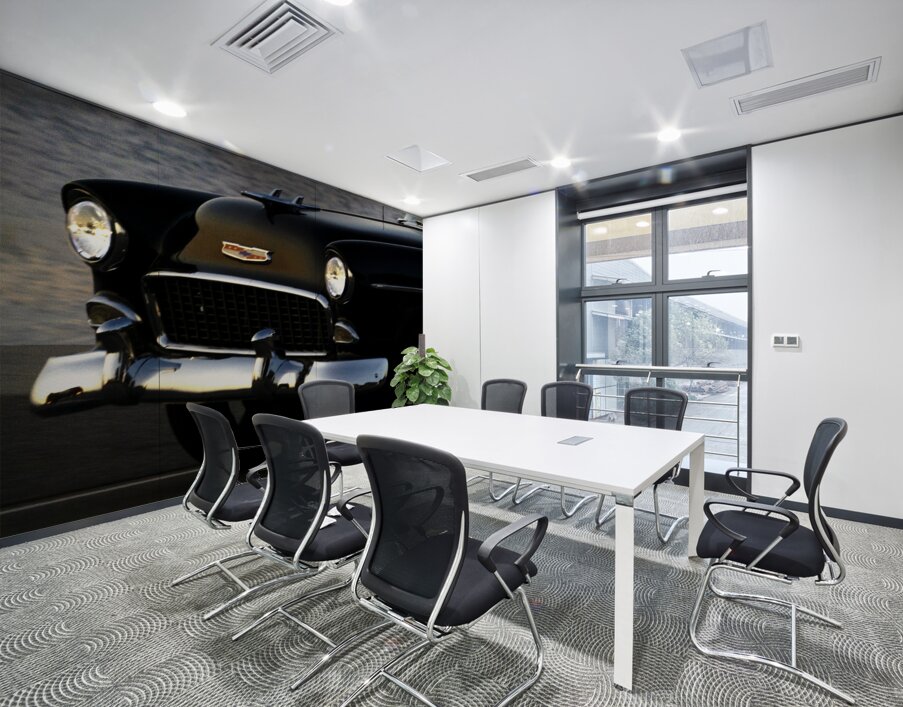 Black Chevy Front View Wall Printing