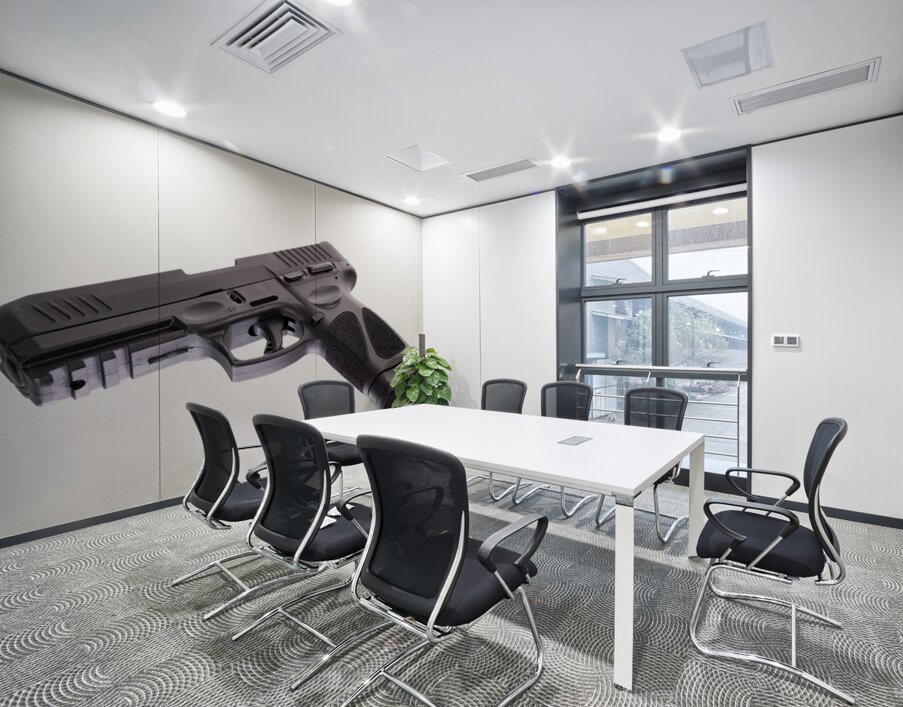 Pew Pew Wall Printing