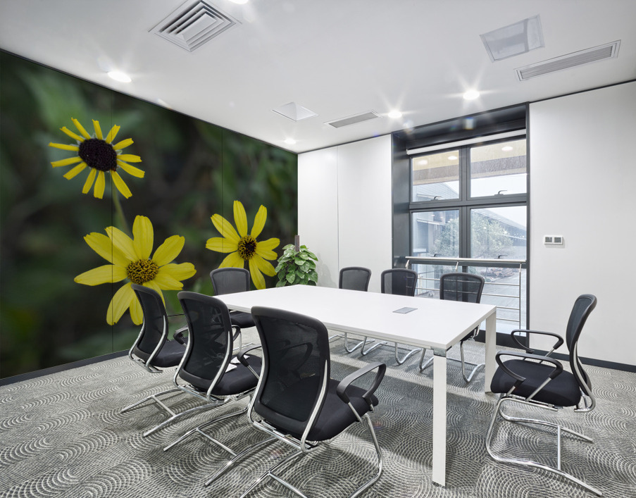 3 Yellow Flowers Wall Printing