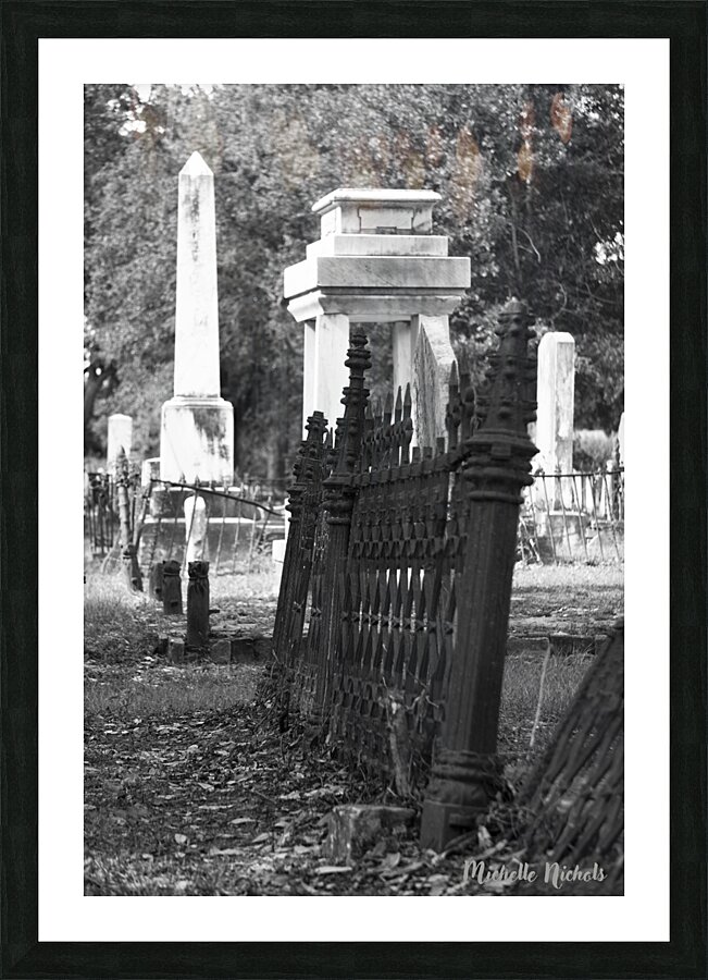 Cemetary BW Pass Chris Picture Frame print