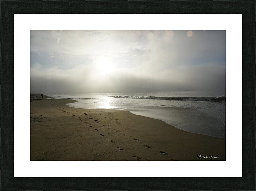 Footprints On The Beach Picture Frame print