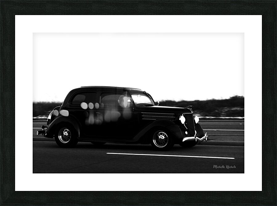 Black  White Cruisin Picture Frame print
