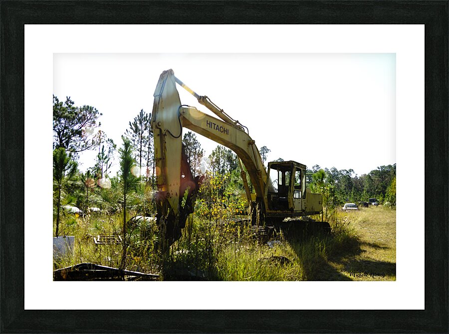 Old Rusty Excavator Picture Frame print