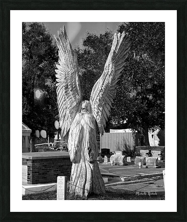 BW BSL Cemetary Guardian Picture Frame print