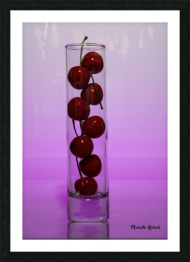 Vase of Cherries Picture Frame print