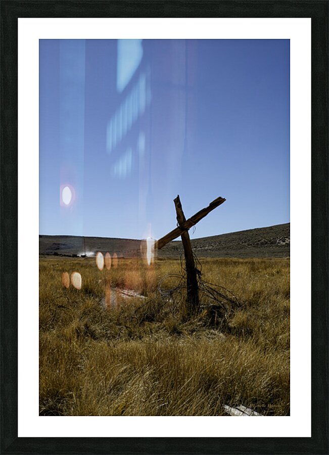 Old Fence Cross Section Picture Frame print