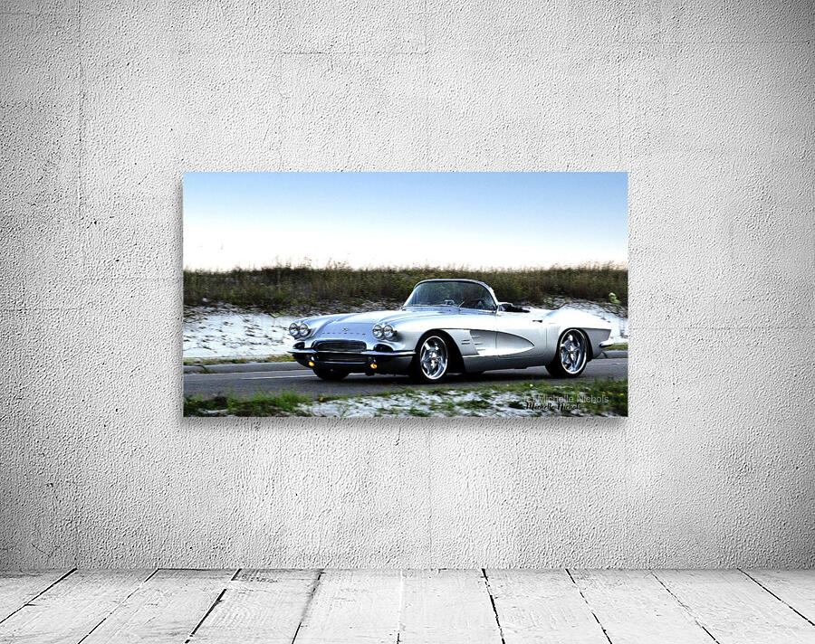 Convertible Silver Corvette Wall Preview