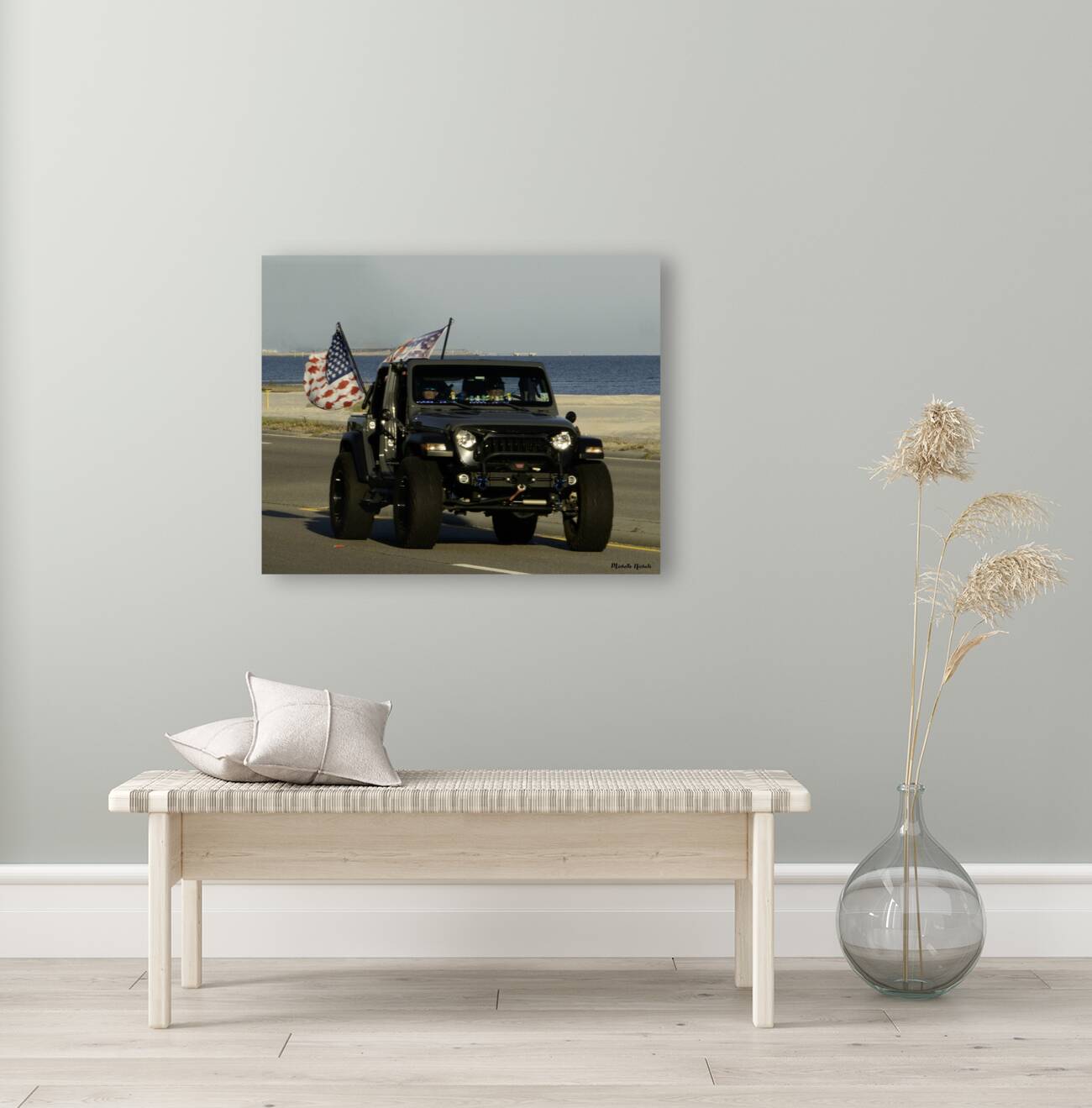 Jeep with Flags Reproduction