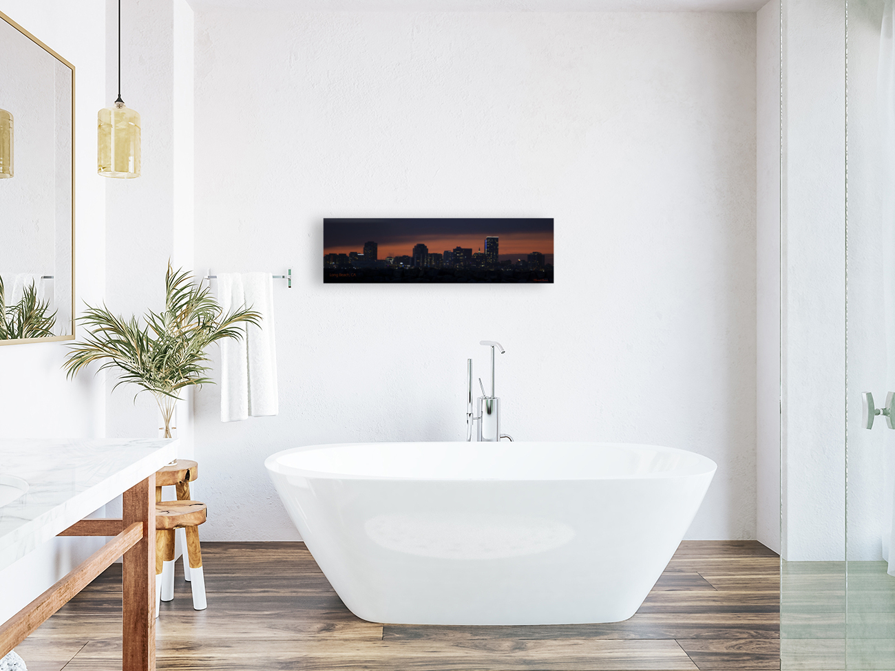 Long Beach CA Sunset Signed Reproduction