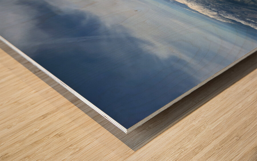 On A Plane Wood print