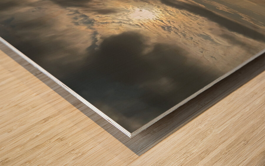 Full Moon Over Long Beach MS Wood print