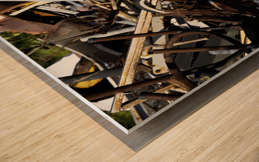 Little Yellow Tires Wood print