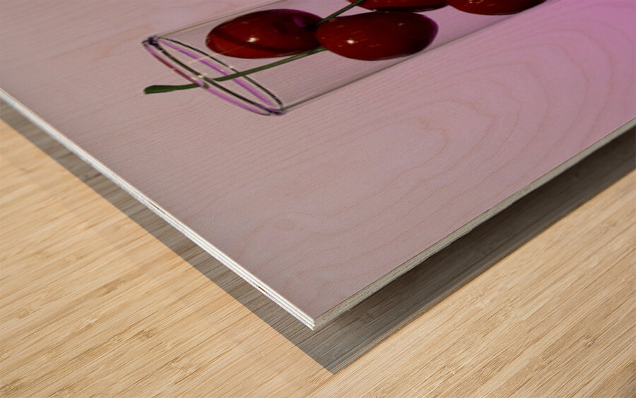 Vase of Cherries Wood print